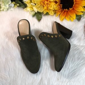 Michael Kors Block-Heel Olive Mules 6